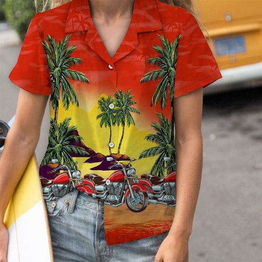 Cool Gift Ideal Motor Palm Tree Island Pattern Hawaiian Shirt, Hawaiian Shirt Gift, Christmas Gift