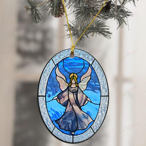 Angel Oval Ceramic Ornament, Christmas Ornament Gift, Christmas Gift, Christmas Decoration