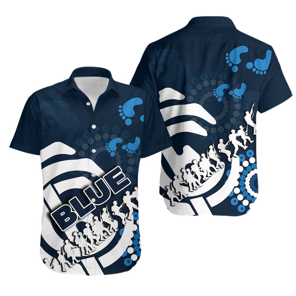 Carlton Blues Hawaiian Aloha Shirt Anzac Day Th4 Hawaiian Shorts Beach Short Sleeve_Hawaiian Shirt Gift, Christmas Gift