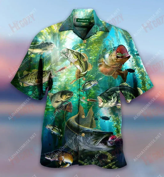 Fish More Worry Less Short Hawaiian Shirt Vacation Short Sleeve Tactical Hawaiian Shirt Hawaiian Shirt Pattern, Hawaiian Shirt Gift, Christmas Gift