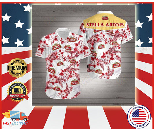 Stella Artois Hawaiian Shirt, Hawaiian Shirt Gift, Christmas Gift