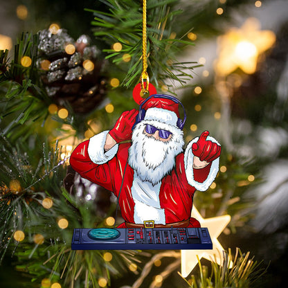 Christmas Dj Party Santa Christmas Ornament, Christmas Gift, Christmas Decoration