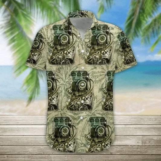 Drag Racing Hawaiian Aloha Shirt Unisex Shorts Sleeve Colorful  Hawaiian Shorts Beach Short Sleeve_Hawaiian Shirt Gift, Christmas Gift