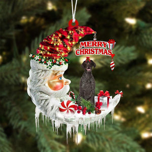 German Shorthaired Pointer On The Moon Merry Christmas Hanging Ornament Flat Acrylic Dog Ornament,Christmas Decoration