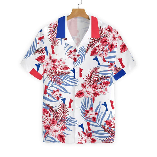 France With White Background Pattern Hawaiian Shirt, Hawaiian Shirt Gift, Christmas Gift