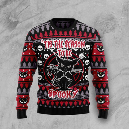 Black Cat Spooky Halloween Ugly Christmas Sweater, Christmas Ugly Sweater,Christmas Gift,Gift Christmas 2022