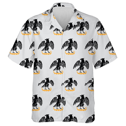 Funny Black Eagles Raised Wings Standing On Yellow Hawaiian Shirt, Hawaiian Shirt Gift, Christmas Gift