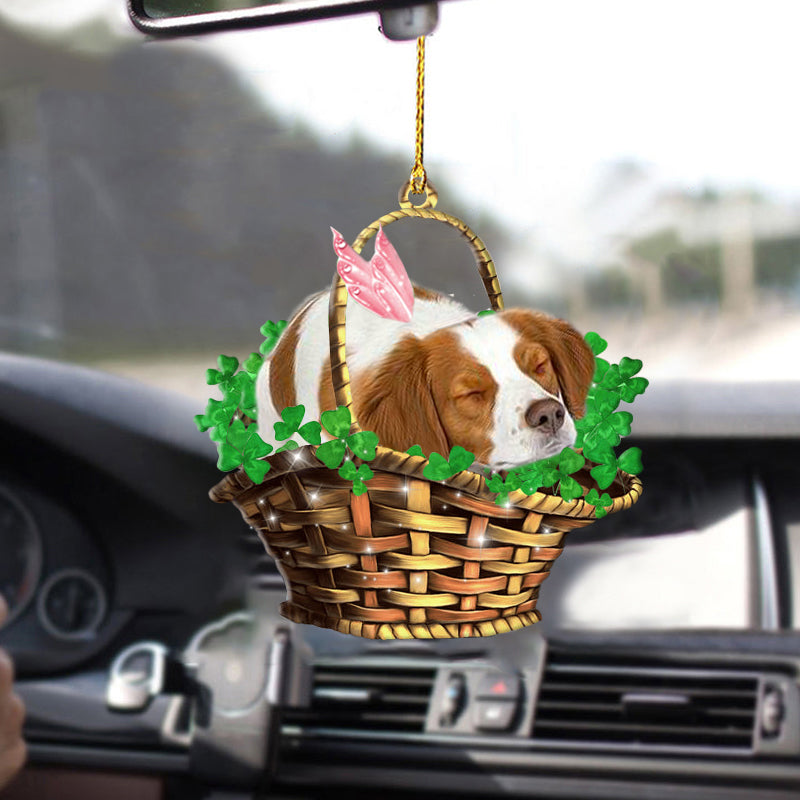 Brittany Spaniel Cute Ornaments, Sleeping Lucky Fairy Two Sided Car Ornament, Christmas Decoration