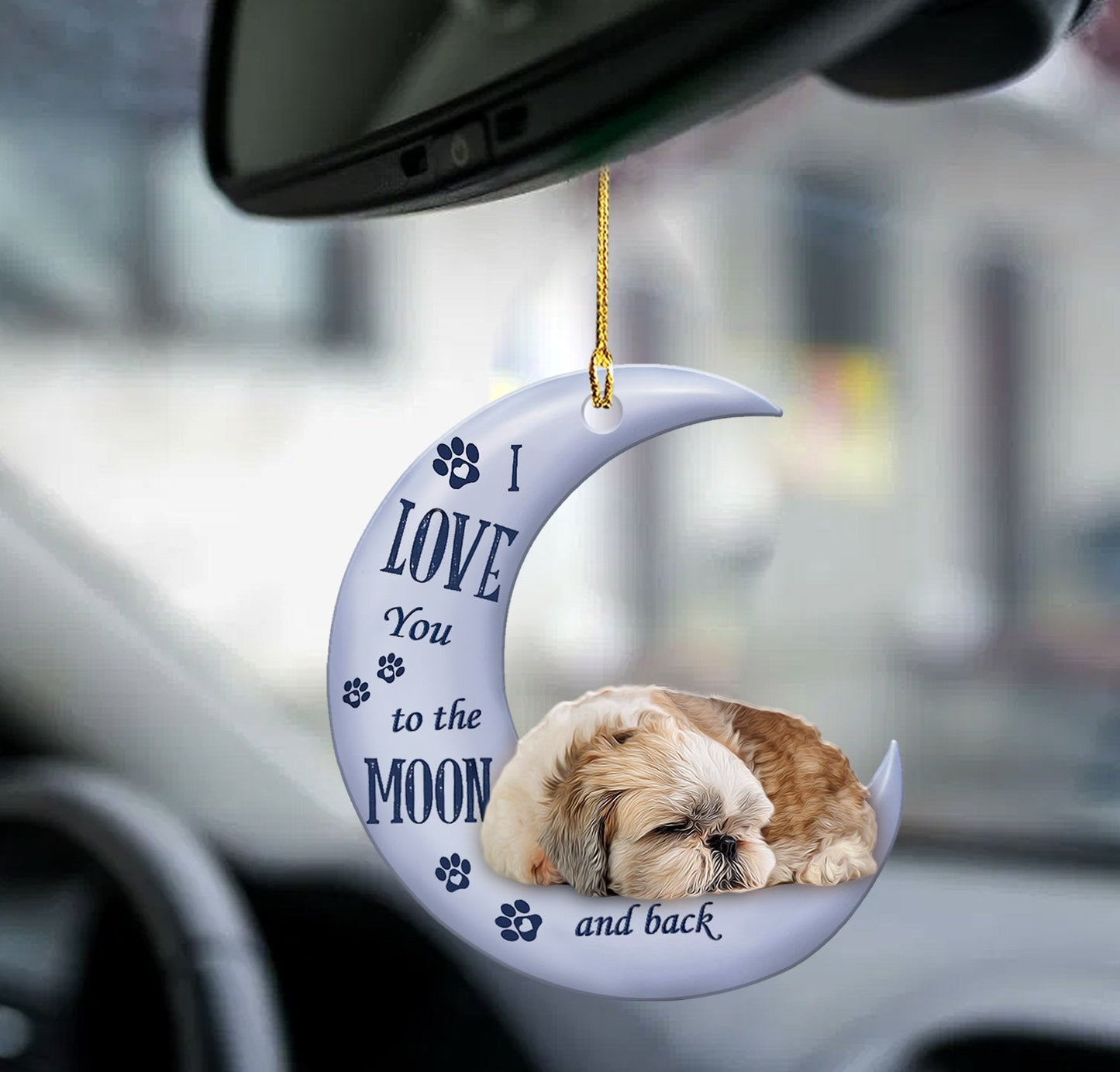 Shih tzu moon back shih tzu lover dog moms two sided ornament, Christmas Gift,Christmas Decoration