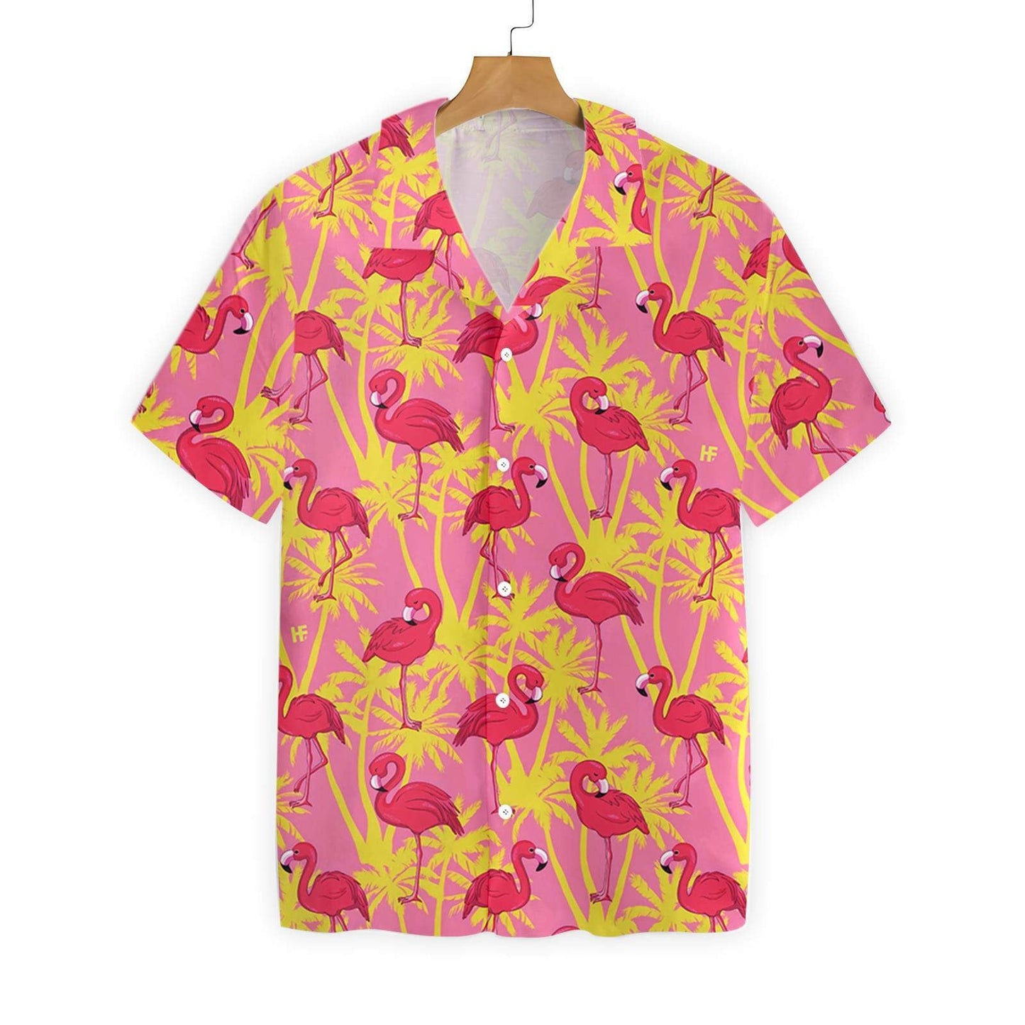 Flamingo On Pink Background Pattern Hawaiian Shirt, Hawaiian Shirt Gift, Christmas Gift