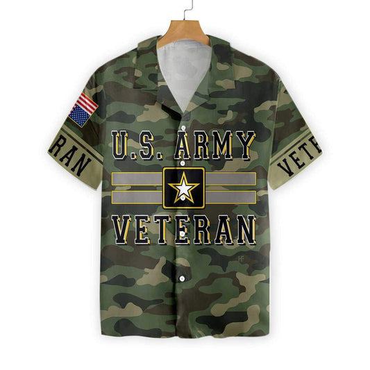 The US Army Veteran Pattern Hawaiian Shirt,Hawaiian Shirt Gift, Christmas Gift