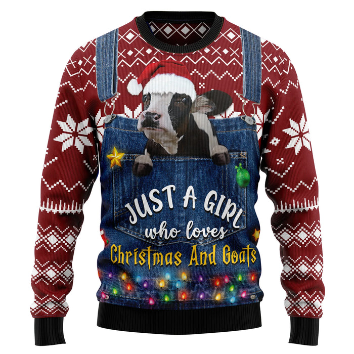 Just A Girl Who Loves Christmas And Cows Christmas Sweater,Christmas Ugly Sweater,Christmas Gift,Gift Christmas 2024