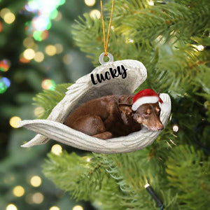 Australian Kelpie Sleeping Angel Christmas Flat Acrylic Dog Ornament Memorial Dog Gift, Christmas Gift,Christmas Decoration