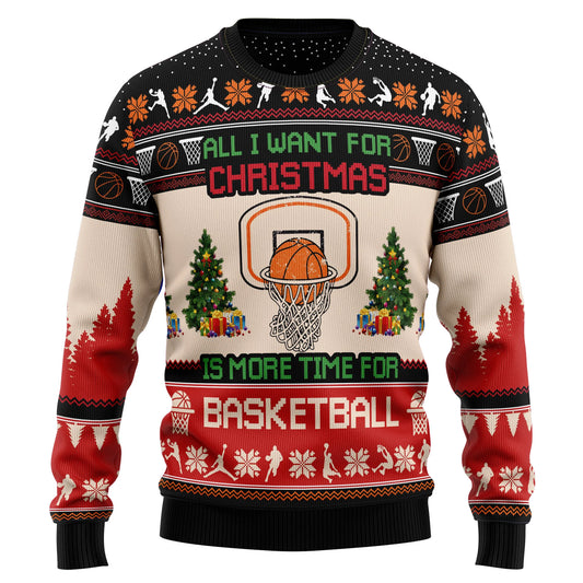 All I Want For Christmas Is More Time For Basketball G5115 Ugly Christmas  Sweater Christmas Tshirt Hoodie Apparel,Christmas Ugly Sweater,Christmas Gift,Gift Christmas 2024