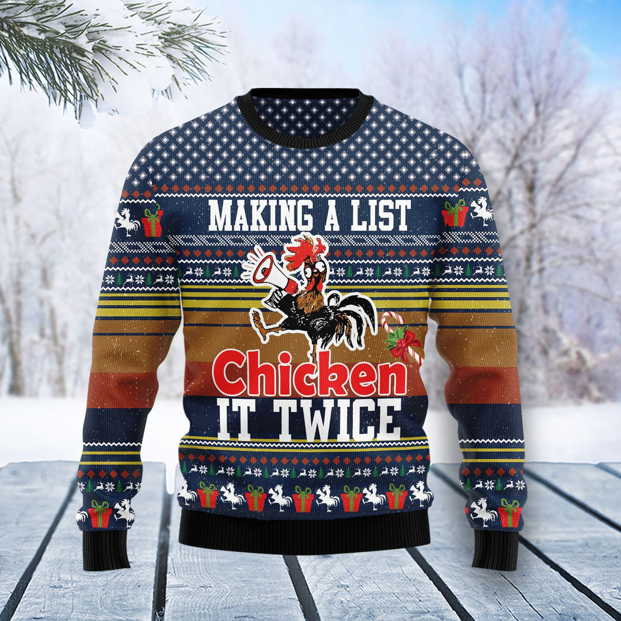 Chicken It Twice Ugly Christmas Sweater, Christmas Ugly Sweater,Christmas Gift,Gift Christmas 2022