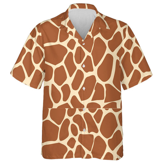Tan And Brown Giraffe Skin Textured Pattern Hawaiian Shirt, Hawaiian Shirt Gift, Christmas Gift