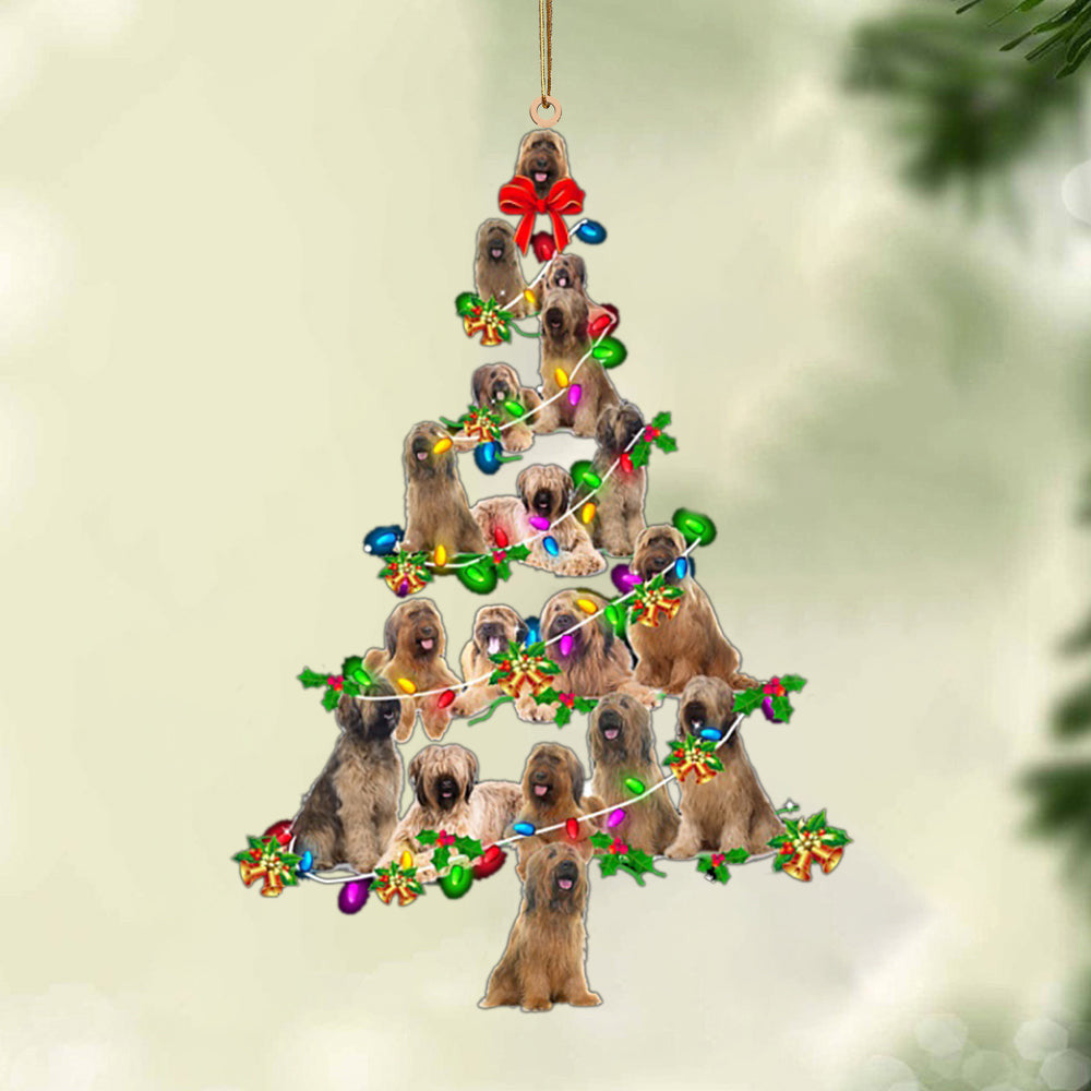 Briard-Christmas Tree Lights-Two Sided Christmas Plastic Hanging Ornament, Christmas Ornament Gift, Christmas Gift, Christmas Decoration