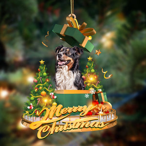 Australian Shepherd-Christmas Gifts & dogs Hanging Christmas Plastic Hanging Ornament, Home Decor Plastic Ornament, Christmas Ornament Gift