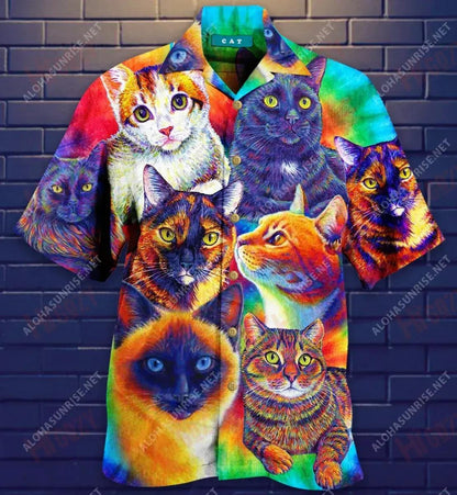 Be Cool Cats Short Short Sleeve Shirt Summer Hawaiian T Shirts Tactical Hawaiian Shirt Hawaiian Shirts For Women, Hawaiian Shirt Gift, Christmas Gift
