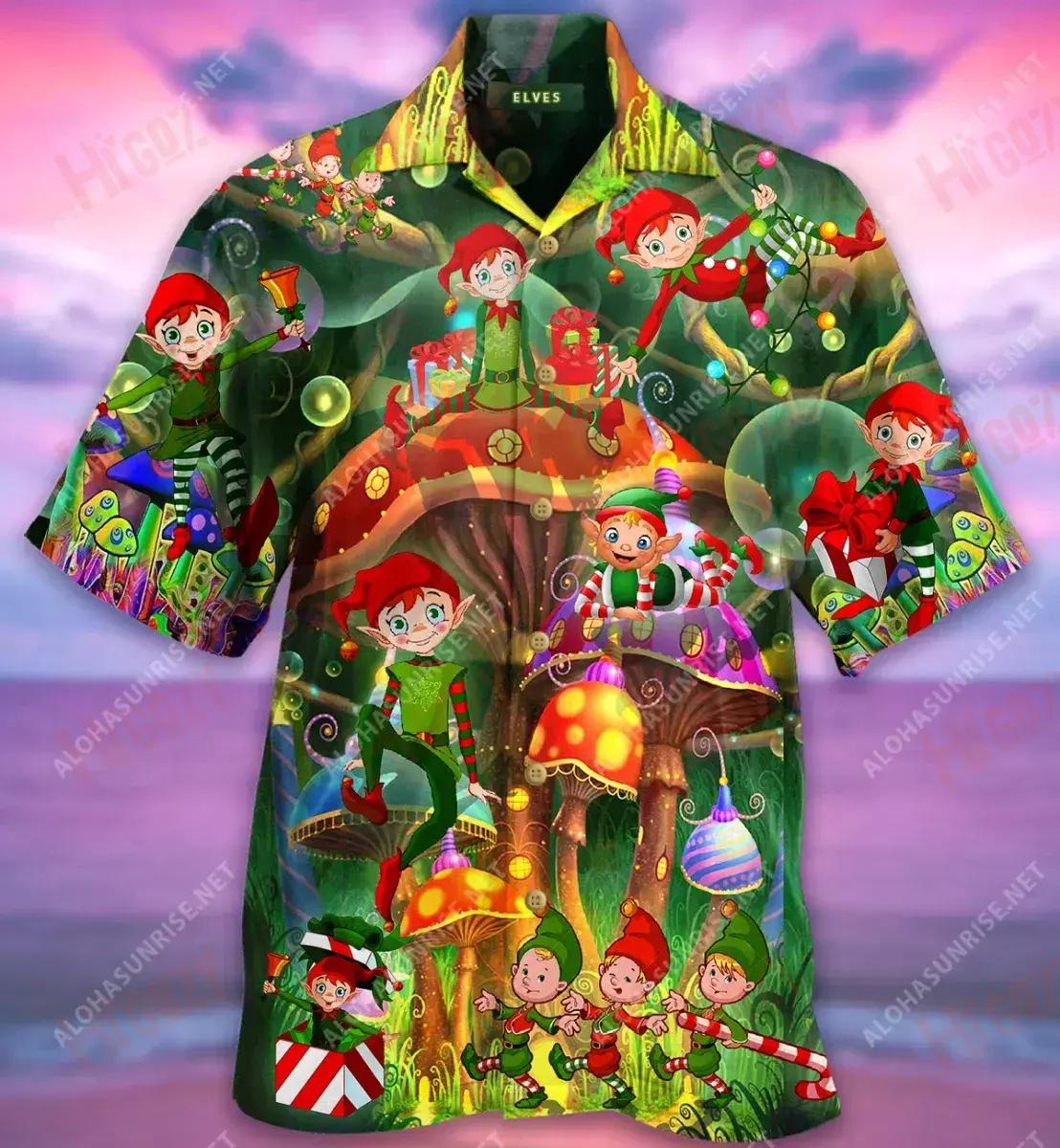 Treat Everyday Like Christmas Short Hawaiian Shirt Vacation Hawaiian T Shirts Best Hawaiian Shirts Hawaiian Shirts For Men, Hawaiian Shirt Gift, Christmas Gift