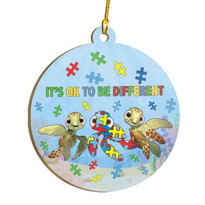 Autism Awareness It's Ok To Be Different V1 Ornament, Christmas Ornament Gift, Christmas Gift, Christmas Decoration