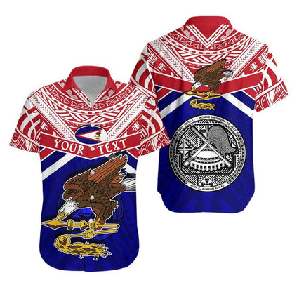 American Samoa Rugby Hawaiian Aloha Shirt Eagle Flag Hawaiian Shorts Beach Short Sleeve, Christmas Gift