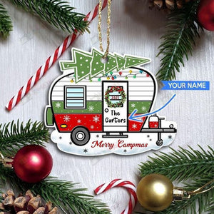 Camping Caravan Personalized Ornament, Happy Christmas Ornament, Christmas Gift, Christmas Decoration