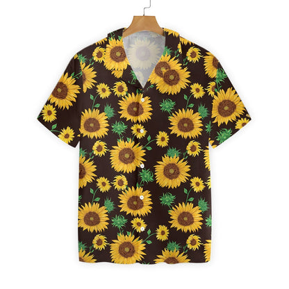 SÃ¹nflower On Dark Background Hawaiian Shirt,Hawaiian Shirt Gift, Christmas Gift