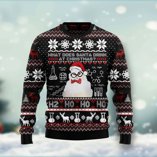 What Does Santa Drink At Christmas Ugly Christmas Sweater, Christmas Gift,Gift Christmas 2024