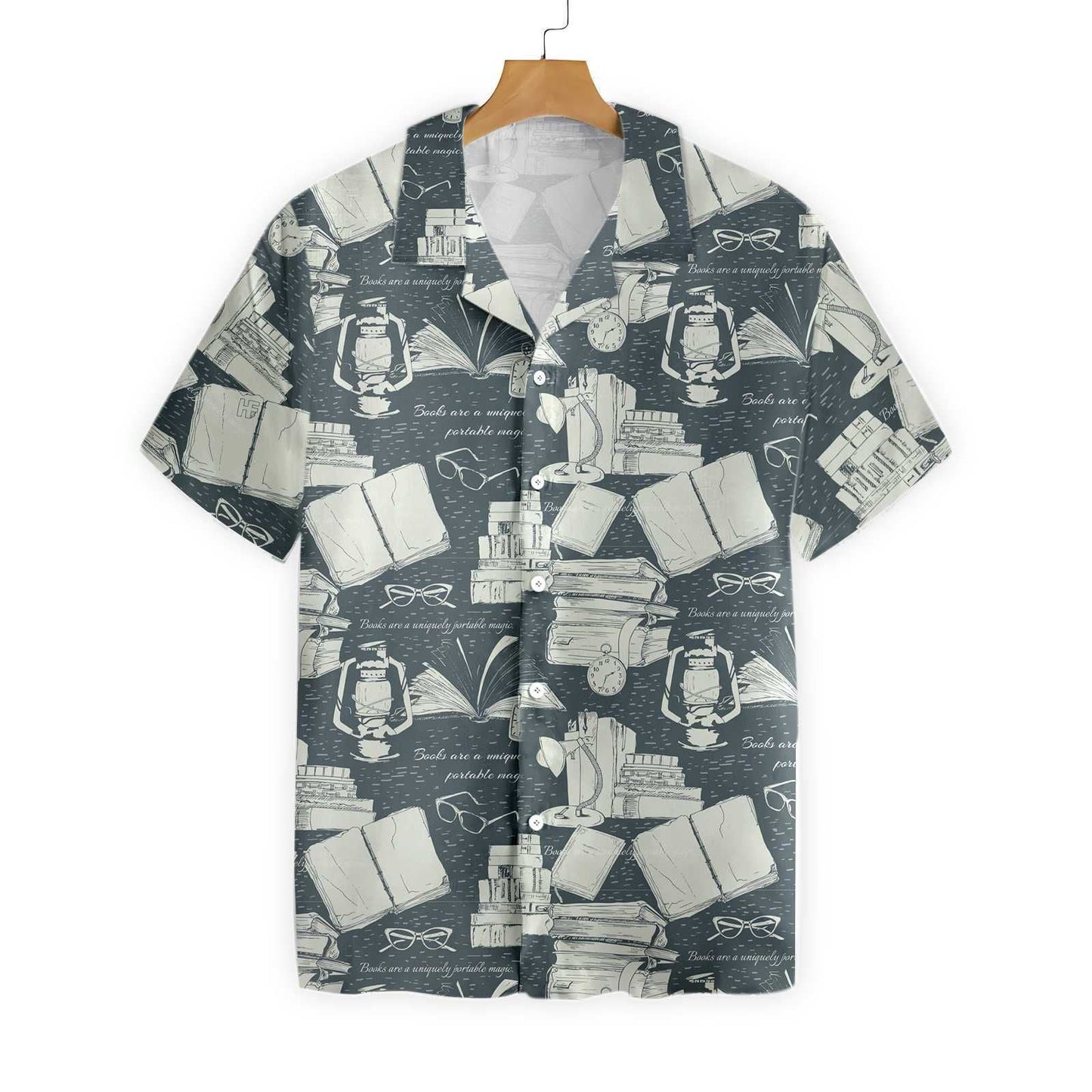 Book Pattern Hawaiian Aloha Shirt Hawaiian Shorts Beach Short Sleeve,Hawaiian Shirt Gift, Christmas Gift