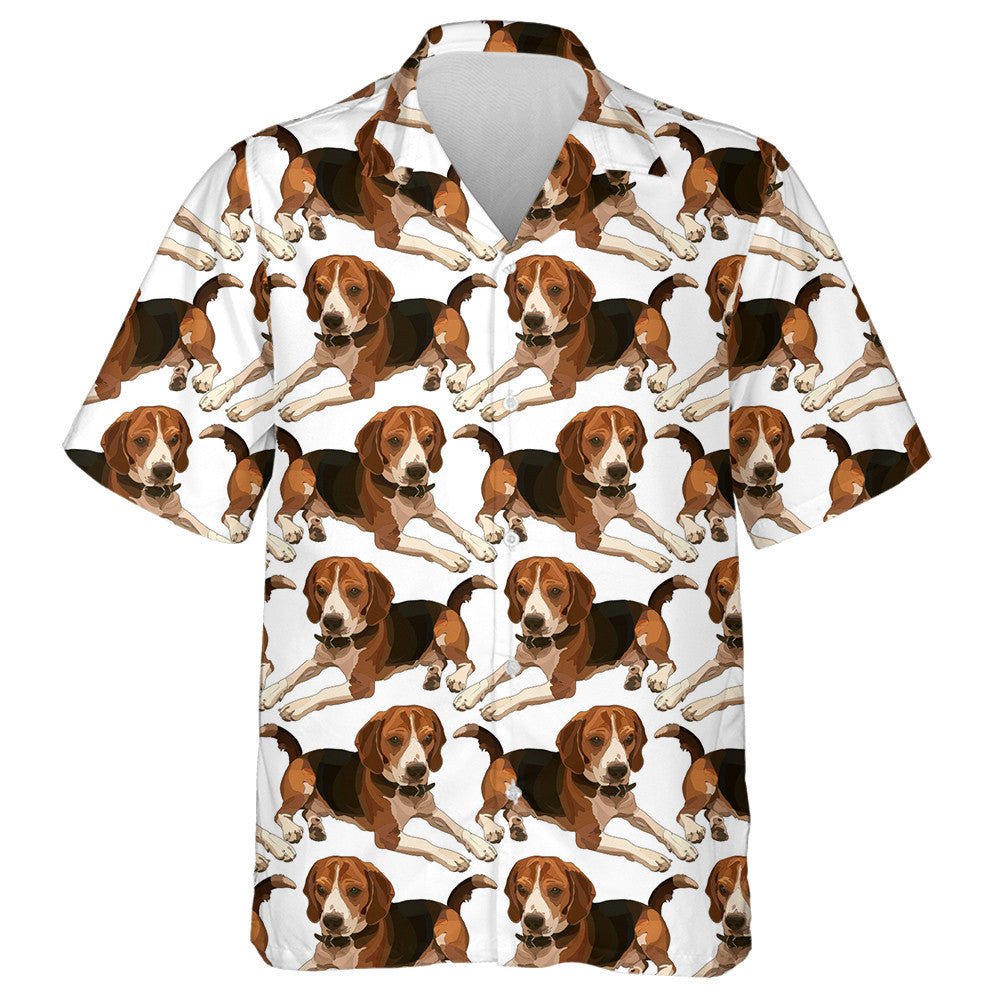 Hand Draw Beagle In Poses Realistic Hawaiian Shirt, Hawaiian For Gift