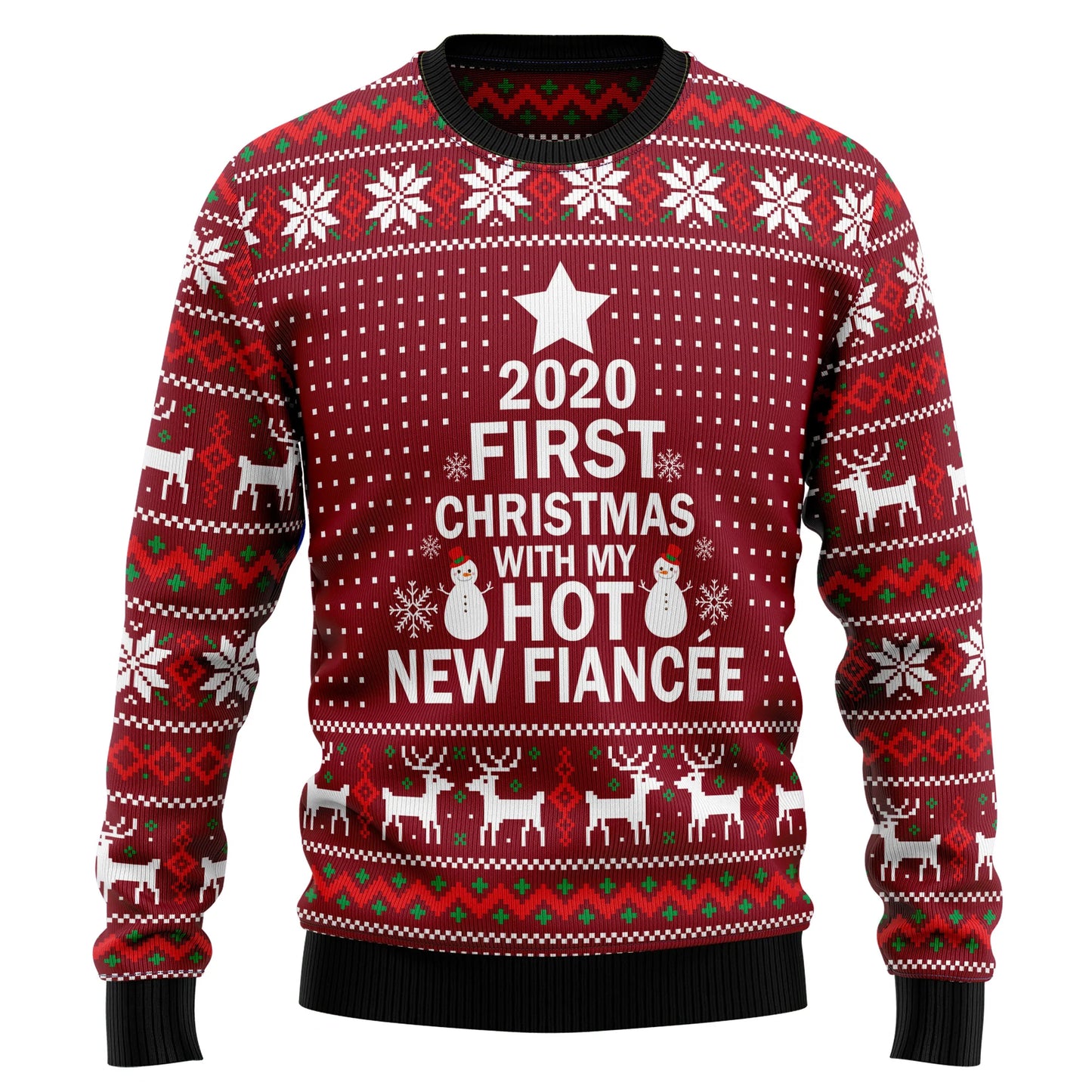 First Christmas With My Hot Fiance Ugly Christmas Sweater,Christmas Ugly Sweater,Christmas Gift,Gift Christmas 2024