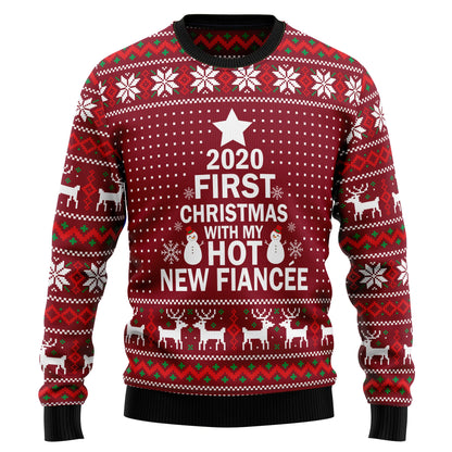 First Christmas With My Hot Fiance Ugly Christmas Sweater,Christmas Ugly Sweater,Christmas Gift,Gift Christmas 2024