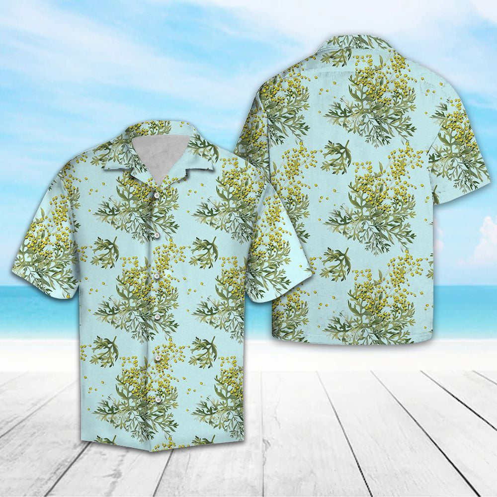 Blue Background Nevada Sagebrush Plant Hawaiian Shirt, Hawaiian For Gift