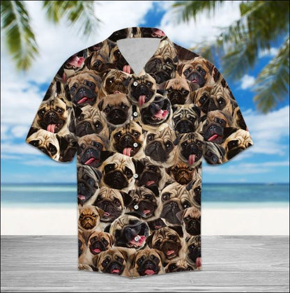 Pug Hawaiian Shirt, Hawaiian Shirt Gift, Christmas Gift