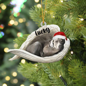 Personalized Weimaraner Sleeping Angel Christmas Flat Acrylic Dog Ornament Memorial Dog Gift, Christmas Gift,Christmas Decoration