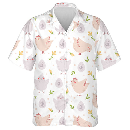 Boho Easter Baby Chicken With Egg And Plant Hawaiian Shirt, Hawaiian Shirt Gift, Christmas Gift