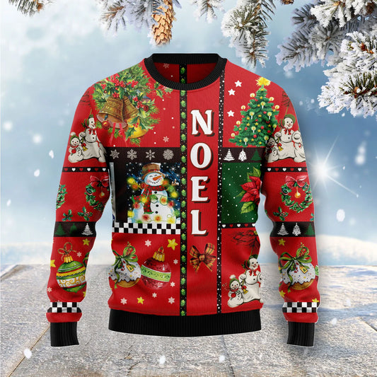 Lovely Snowman Noel unisex womens & mens, couples matching, friends, funny family ugly christmas holiday sweater gifts, Christmas Ugly Sweater
