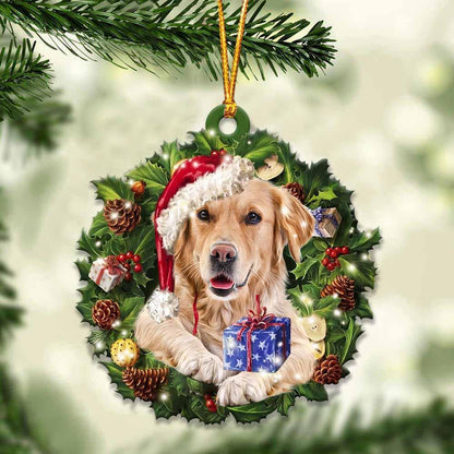 Golden Retriever And Christmas Gift For Her Gift For Him Gift For Golden Retriever Lover Ornament, Christmas Gift,Christmas Decoration