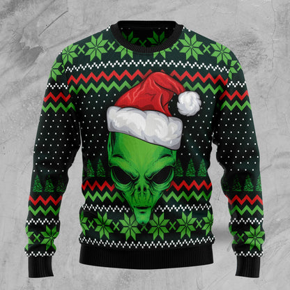 Cool Alien unisex womens & mens, couples matching, friends, alien lover, funny family ugly christmas holiday sweater gifts, Christmas Ugly Sweater