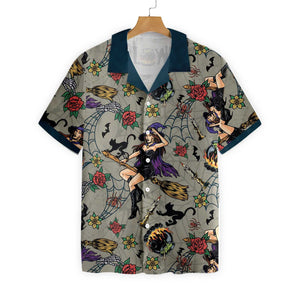 Awesome Halloween Witches Night Design Hawaiian Shirt, Hawaiian For Gift