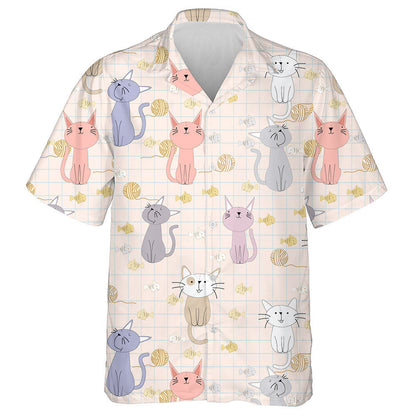 Cute Cartoon Baby Cat Character Smile And Satisfied Hawaiian Shirt, Hawaiian Shirt Gift, Christmas Gift