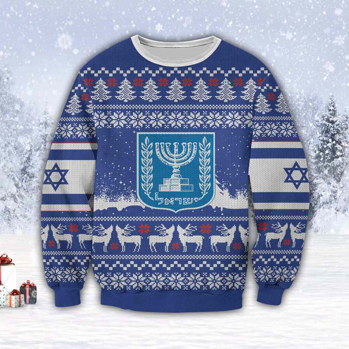 Israel 3D All Over Print Ugly Christmas Sweater Hoodie All Over Printed, Christmas Ugly Sweater,Christmas Gift,Gift Christmas 2022