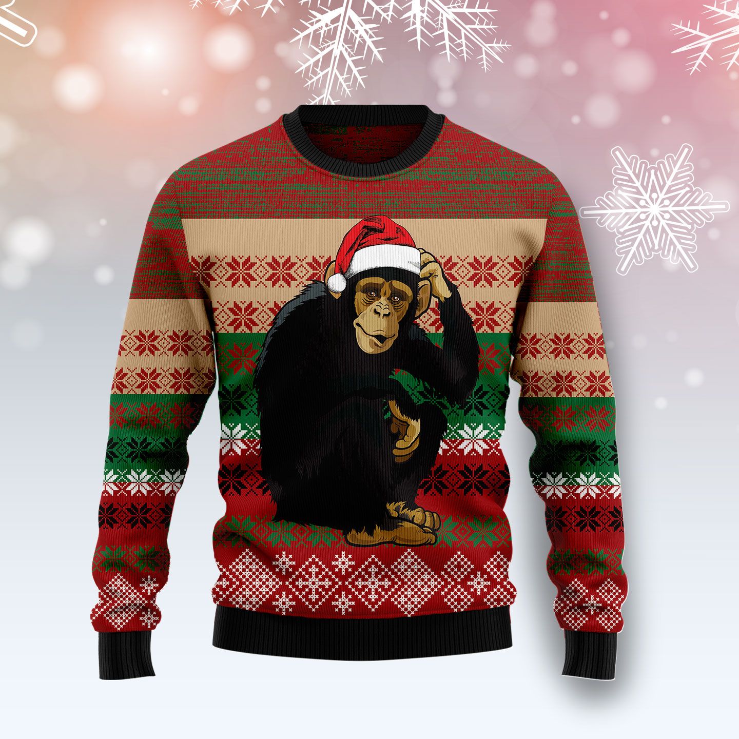 Chimpanzee Ugly Christmas Sweater,Christmas Ugly Sweater,Christmas Gift,Gift Christmas 2022