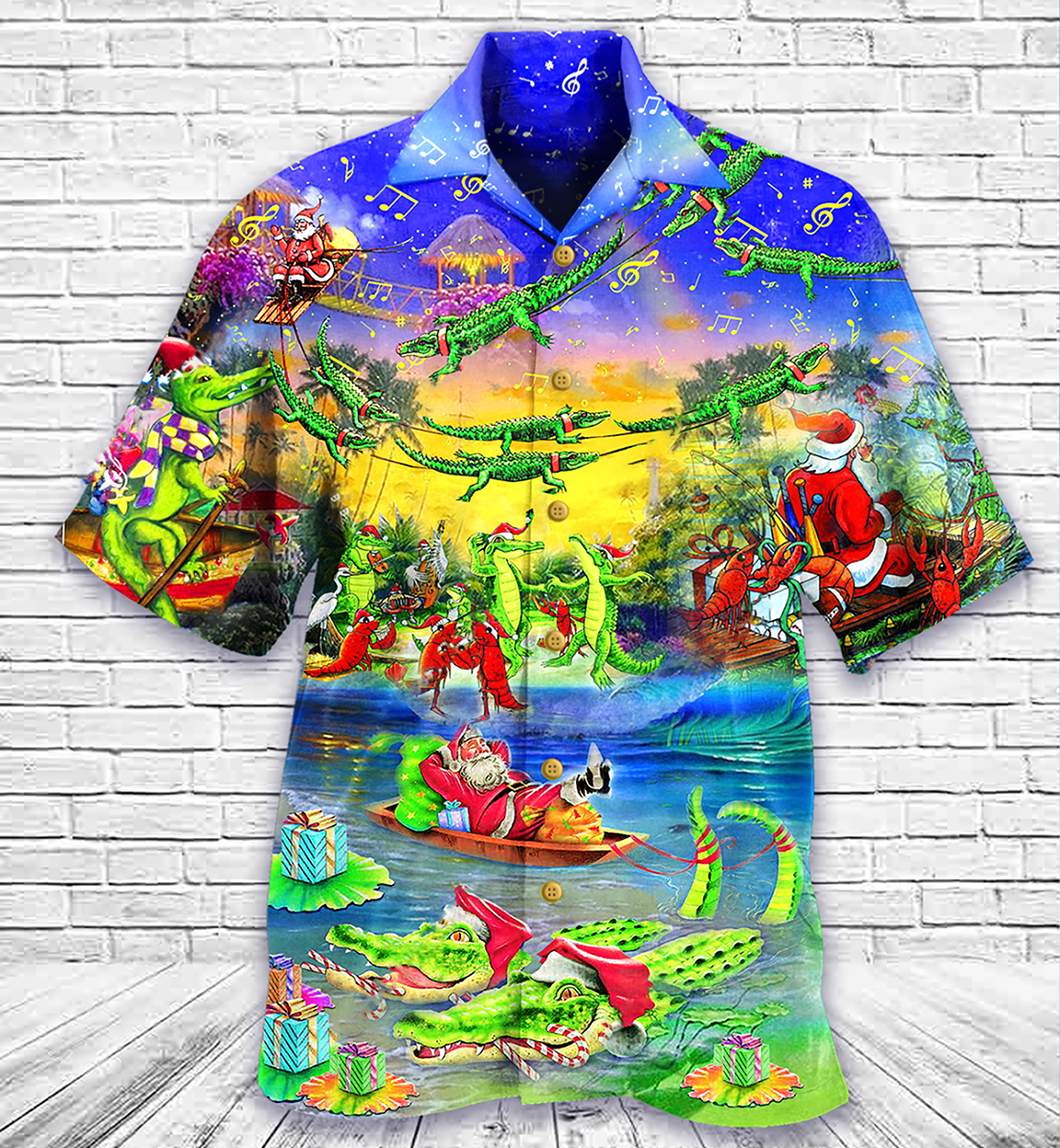 Crocodile Love Xmas - Hawaiian Shirt, Hwaiian For Gift