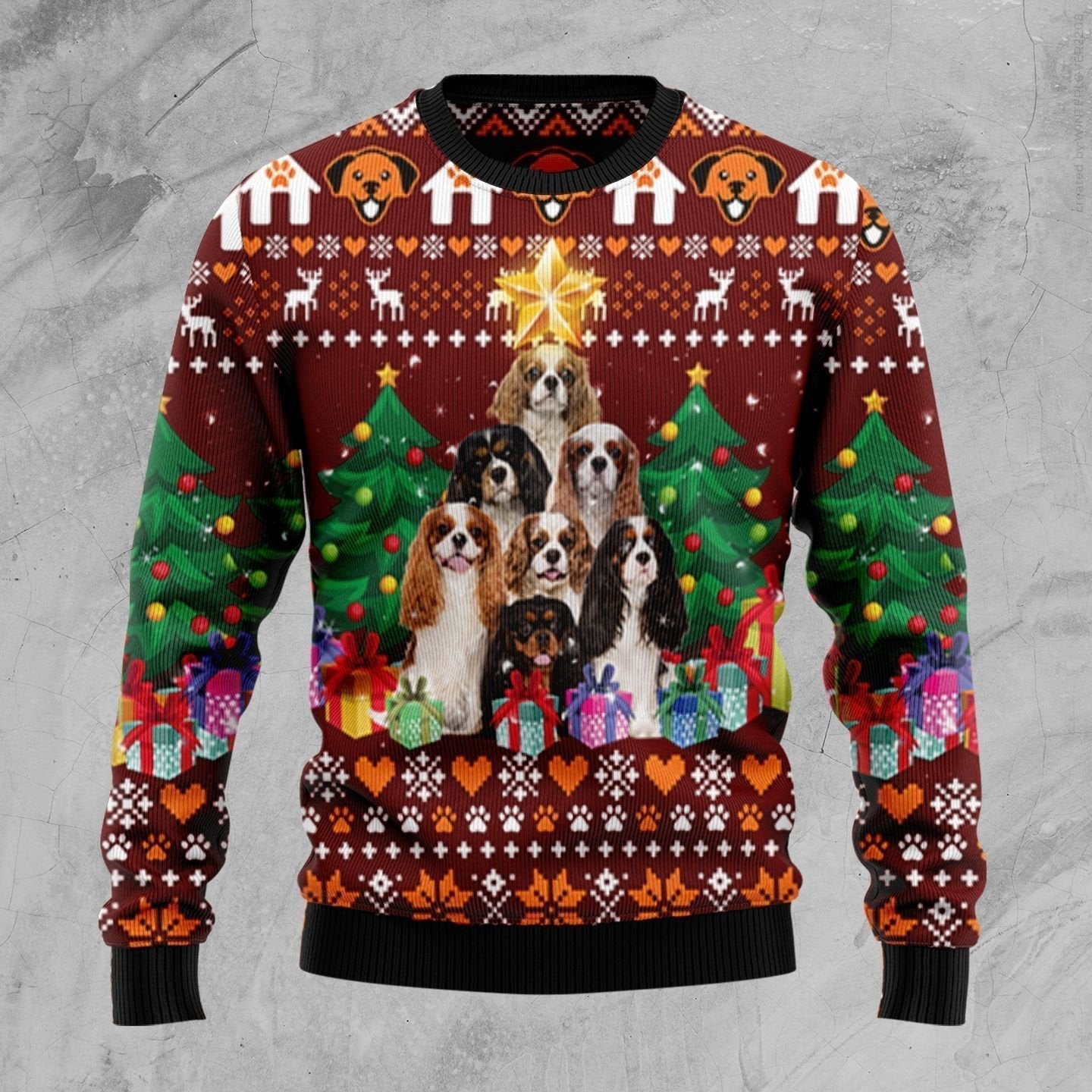 Cavalier King Charles Spaniel Pine Tree Ugly Christmas Sweater,Christmas Gift,Gift Christmas 2022