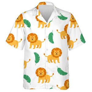 Wild Animal Lion And Tropical Banana Leaves Hawaiian Shirt, Hawaiian Shirt Gift, Christmas Gift