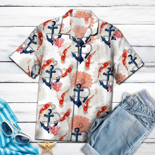 Colorful Koi Hawaiian Shirt, Hwaiian For Gift