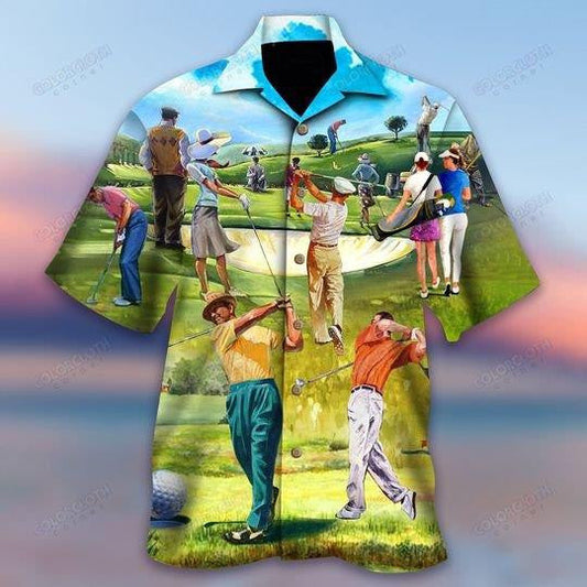 Eat Sleep Golf Repeat Gift For Golfers Hawaiian Shirt, Hawaiian Shirt Gift, Christmas Gift
