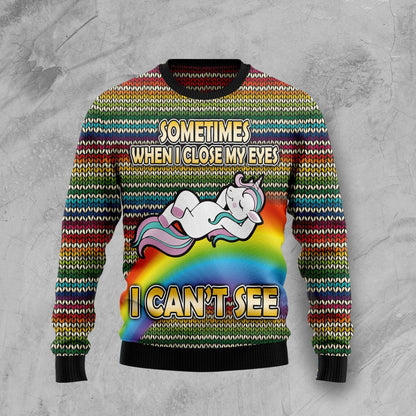 Funny Unicorn Sometimes When I Close My Eyes Ugly Christmas Sweater,Christmas Ugly Sweater,Christmas Gift,Gift Christmas 2022